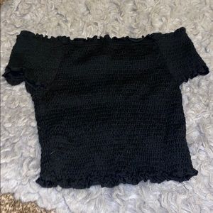 Black stretchy crop top